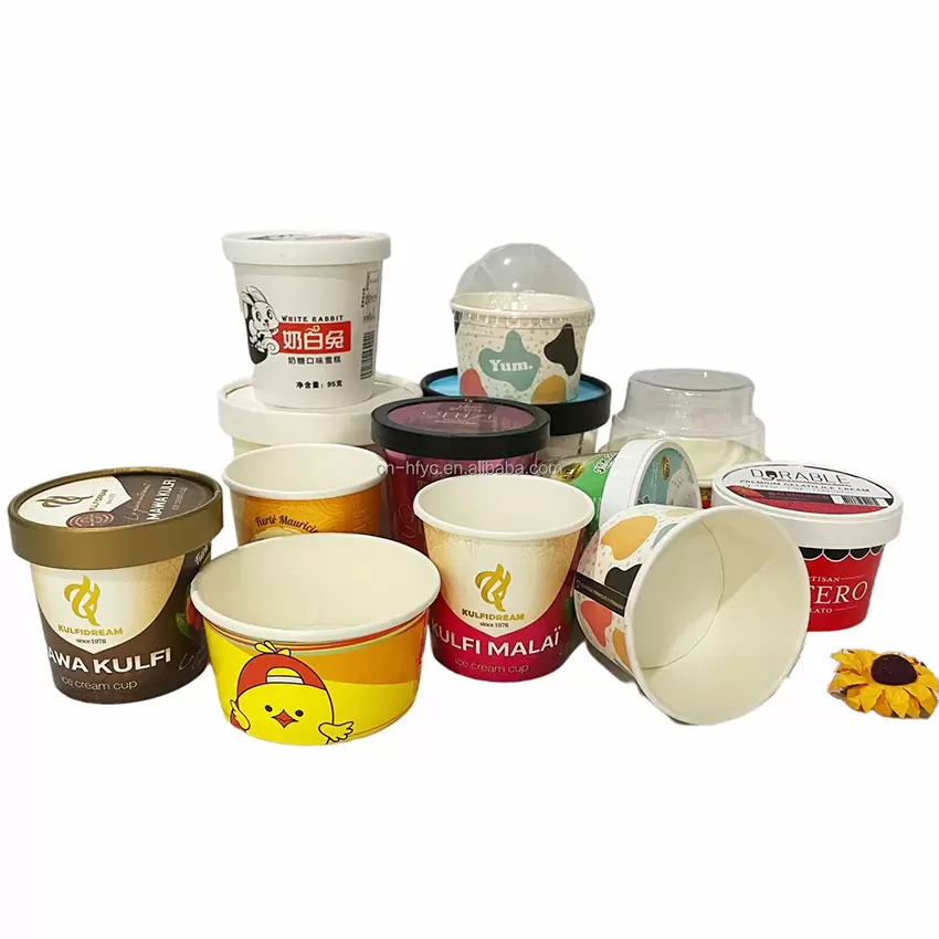 Gobelets de crème glacée jetables en vrac personnalisés de 5 oz